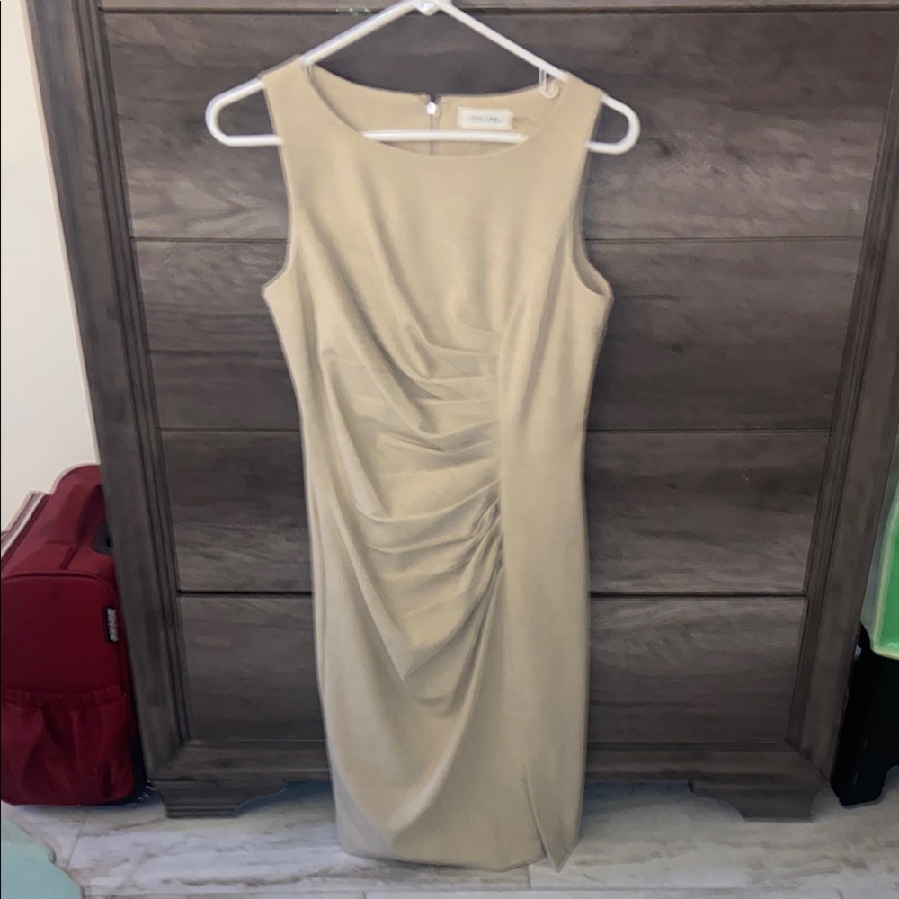 Calvin Klein Elegant Tan Dress